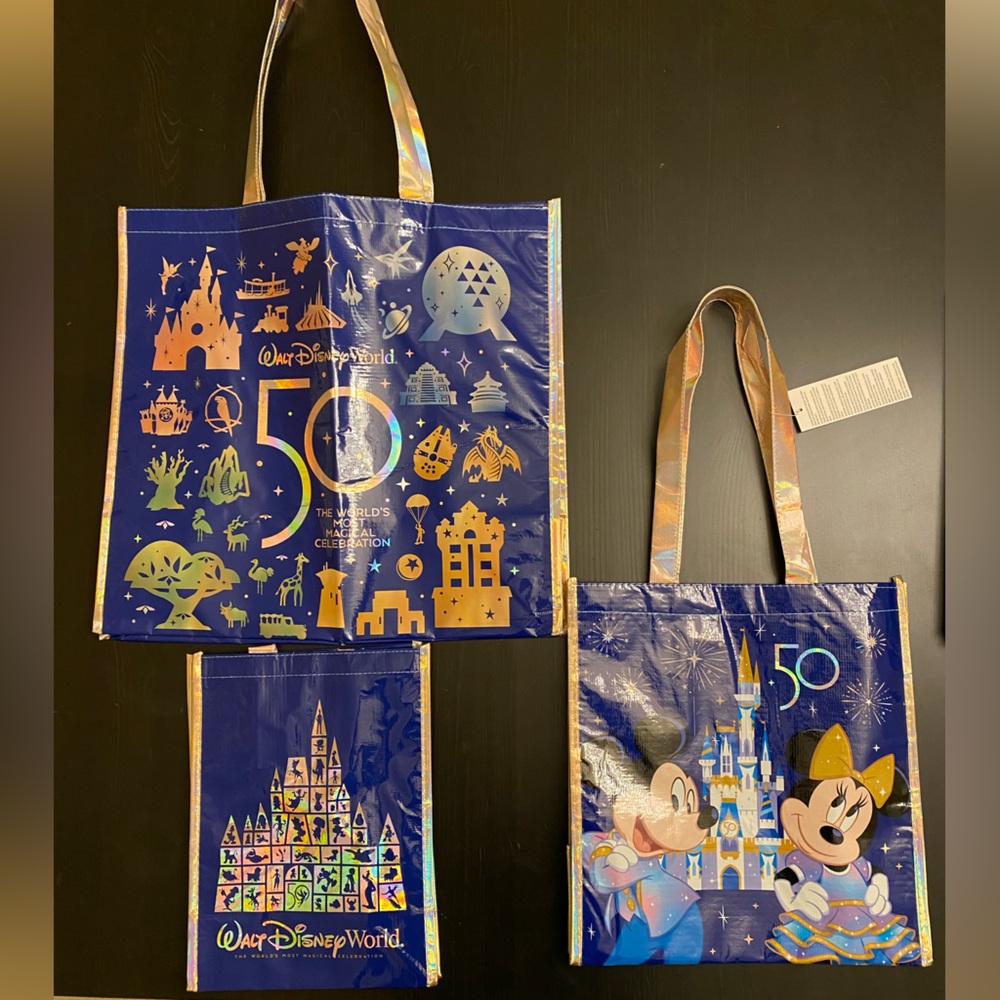 DISNEY WORLD 🌎 50th Anniversary reusable totes! NWT no longer sold! - Picture 2 of 5